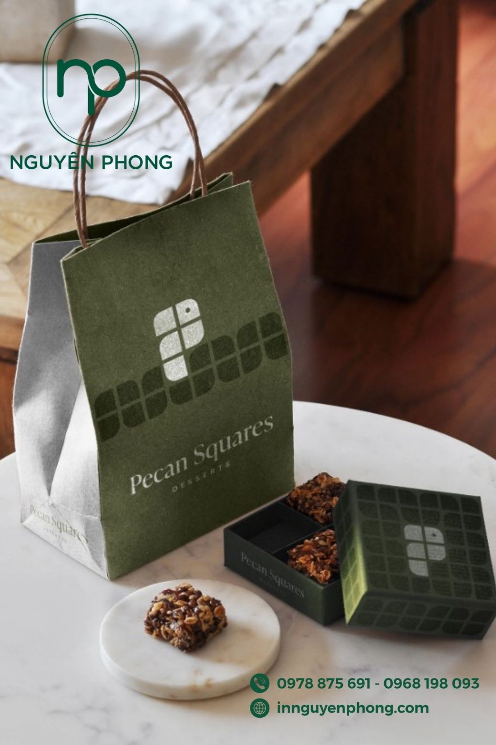 Mẫu túi giấy đựng ô mai thương hiệu 